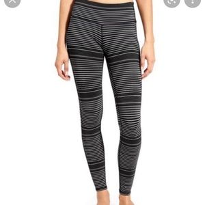 Athleta black colorblock stripe chataranga leggings